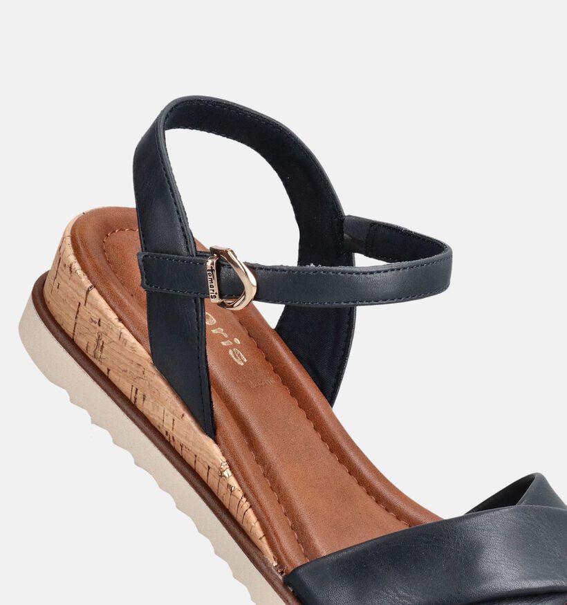 Tamaris Sandales compens&eacute;es en Bleu pour femmes (371673)