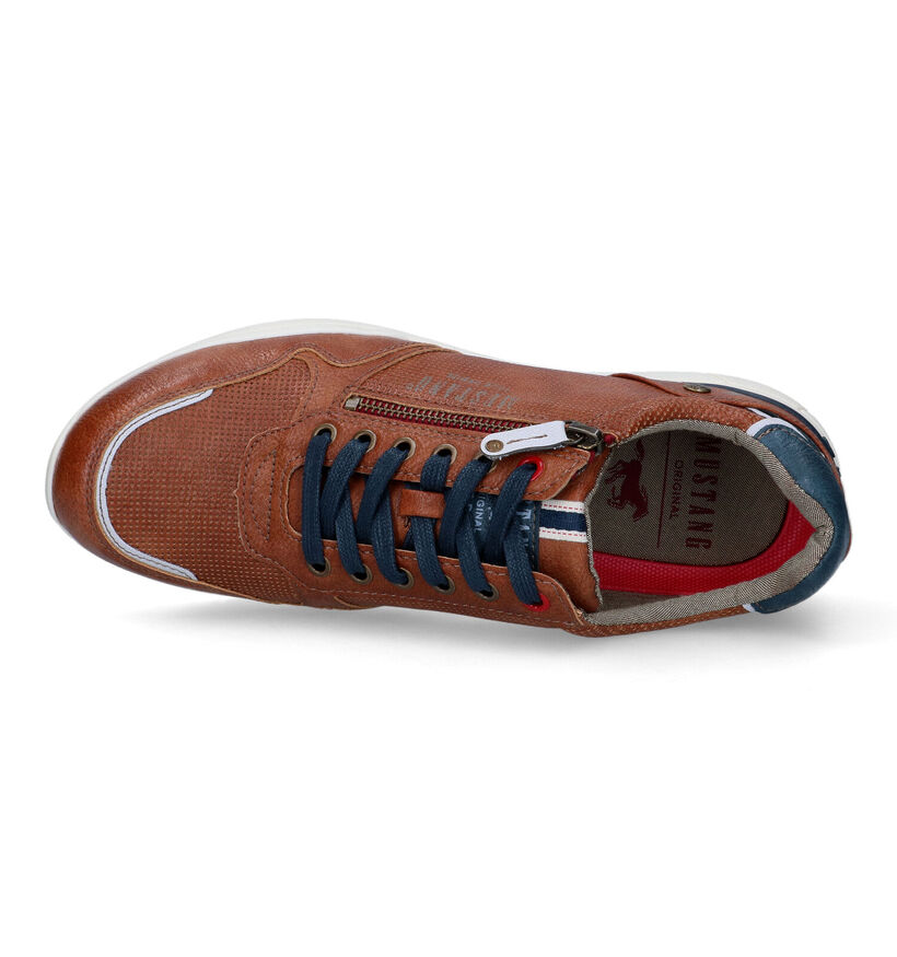 Mustang Chaussures à lacets en Cognac pour hommes (320132) - pour semelles orthopédiques