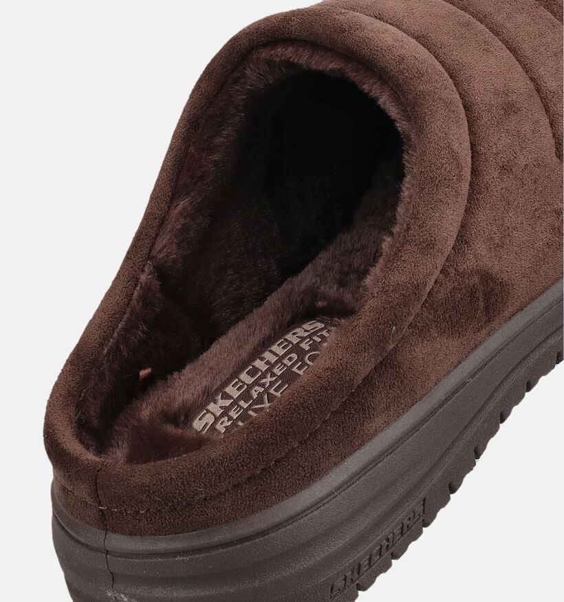 Skechers Murette Garvanza Pantoufles en Brun fonc&eacute; pour hommes (376889)
