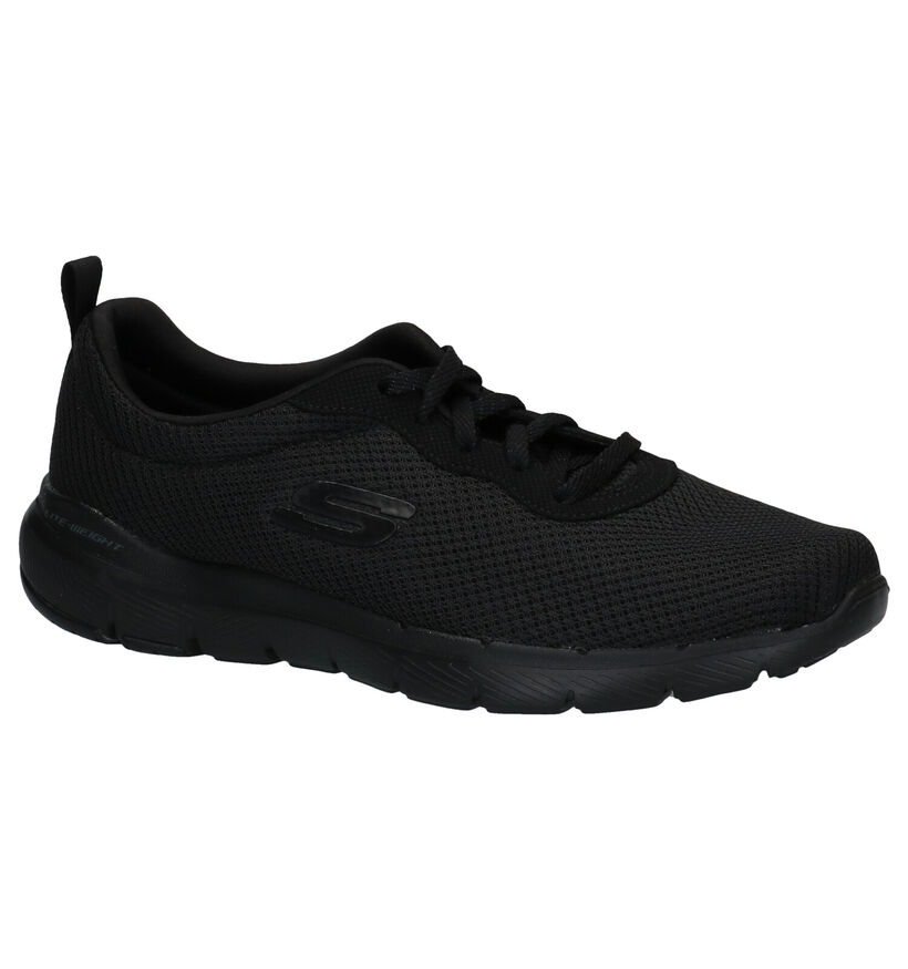 Skechers Flex Appeal 3.0 Zwarte Sneakers in stof (301476)