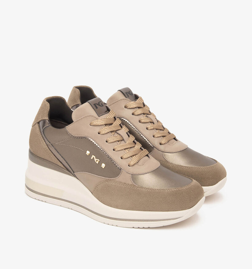 NeroGiardini Baskets montantes en Taupe pour femmes (363970) - pour semelles orthopédiques