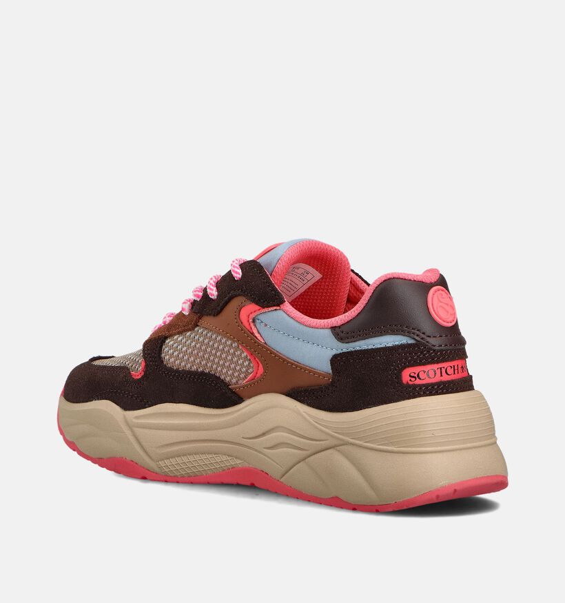 Scotch & Soda Celest Bruine/Roze Sneakers voor dames (362057) - geschikt voor steunzolen