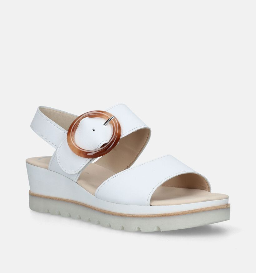 Gabor Best Fitting Sandales avec talon compensé en Blanc pour femmes (336132)