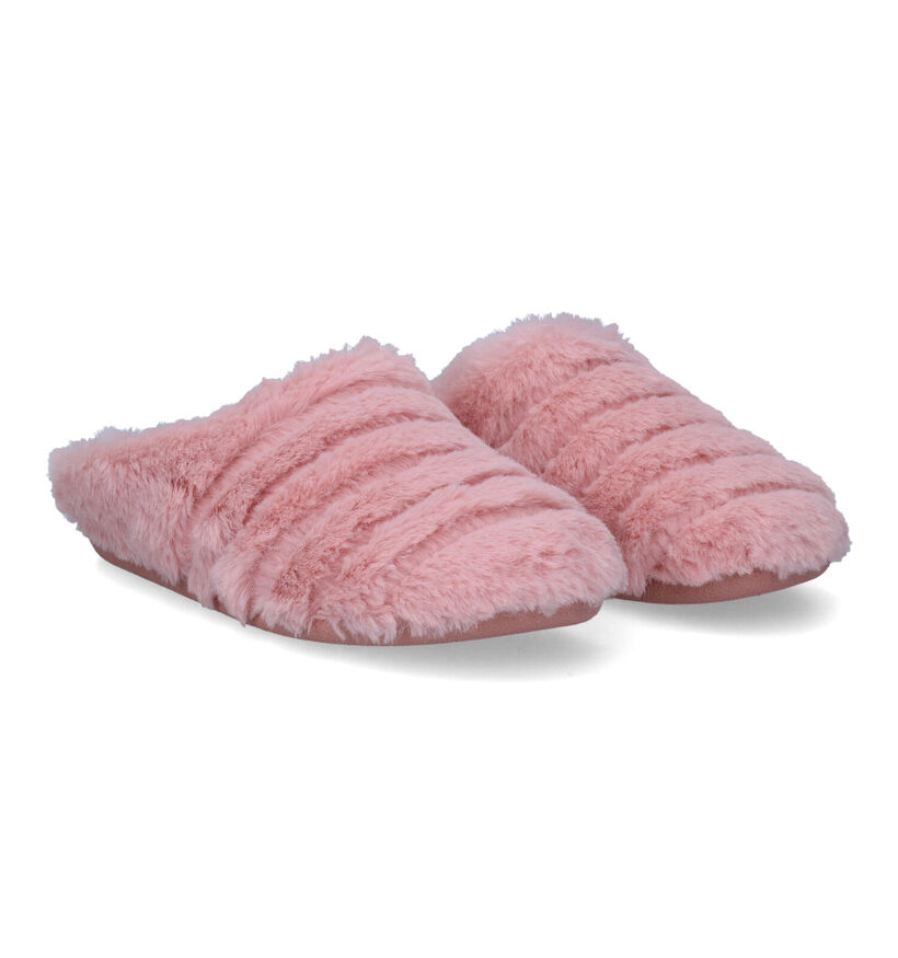 Milo & Mila Pantoufles ouvertes en Rose pour filles (317206) - pour semelles orthopédiques