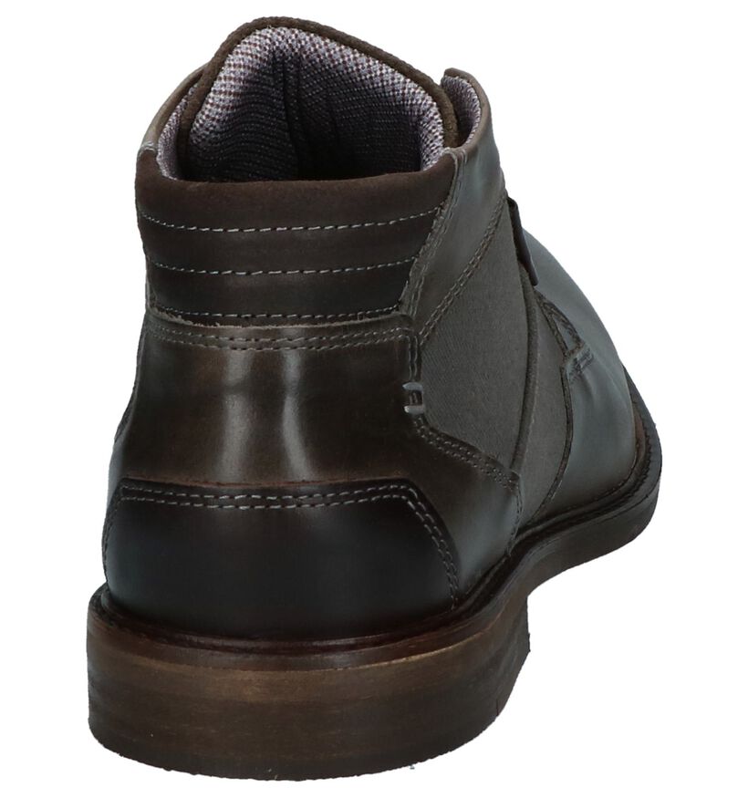 Cognac Geklede Veterboots Bullboxer in stof (239048)