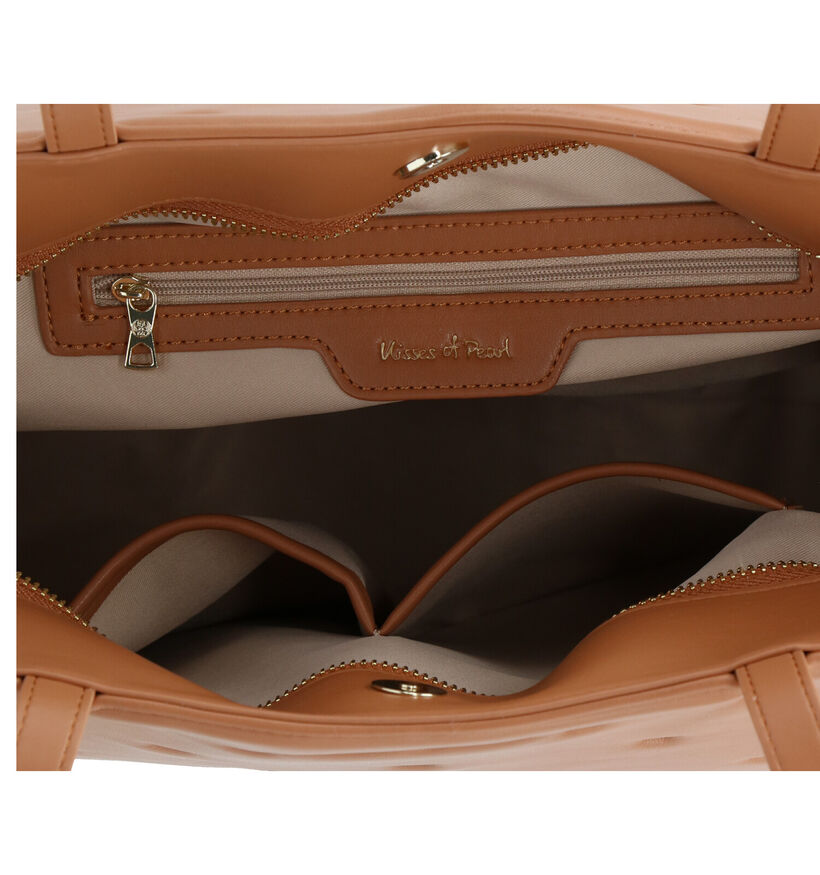 Kisses of Pearl Chantelle Cognac Shopper in kunstleer (290536)