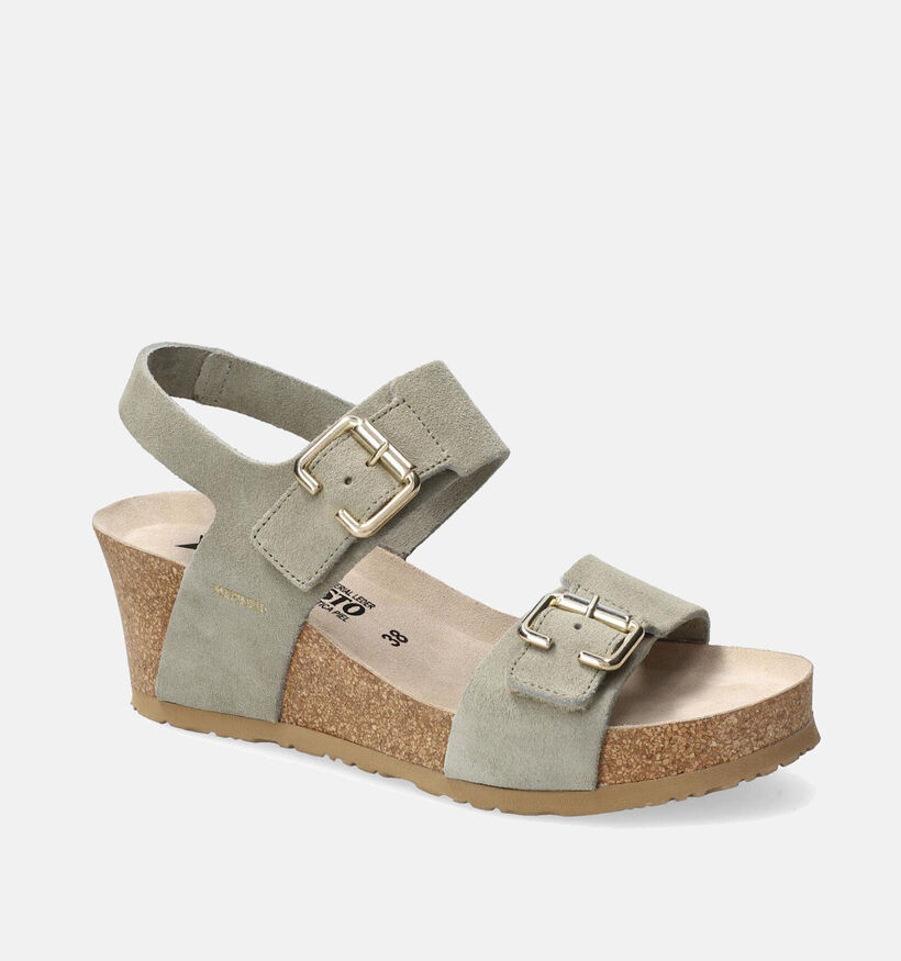 Mephisto Lissandra Sandales avec talon compensé en Vert pour femmes (354284)