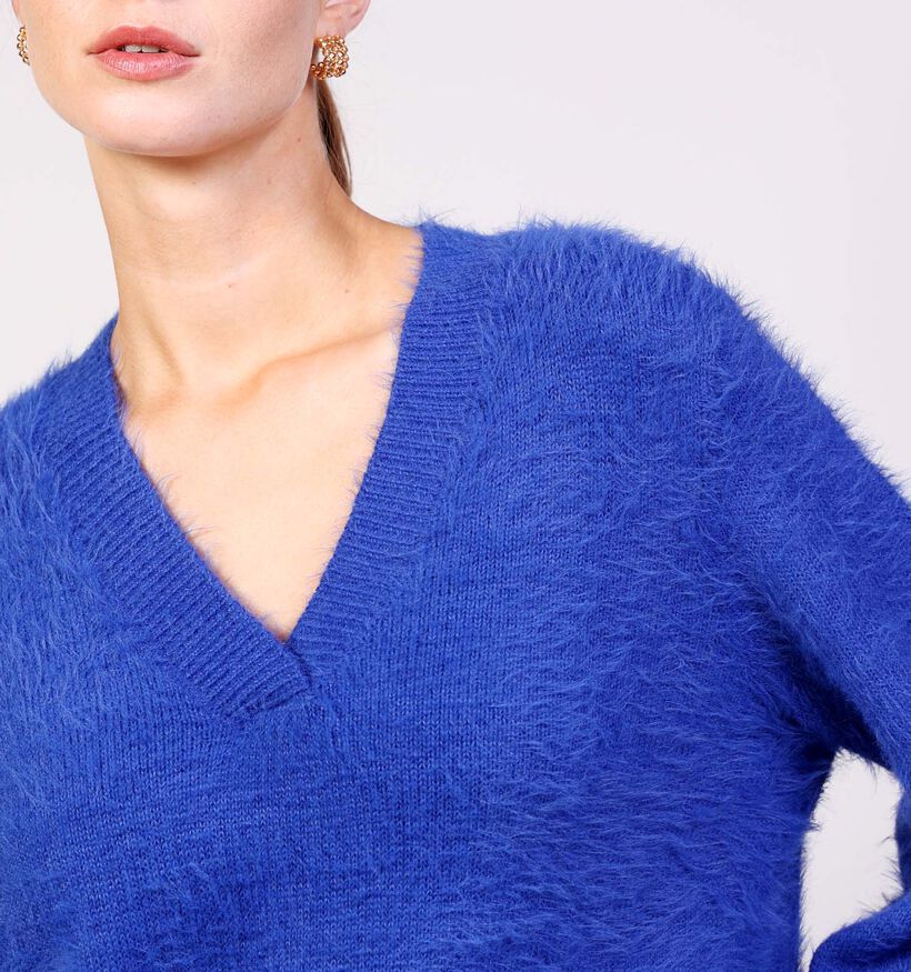 Vero Moda Poilu Pull en Bleu pour femmes (361230)