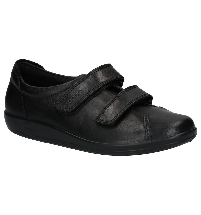 Ecco Soft 2.0 Zwarte Velcroschoenen voor dames (314895) - geschikt voor steunzolen