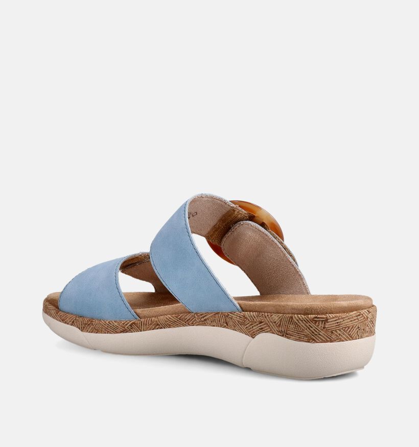 Remonte Nu-pieds plates en Bleu clair pour femmes (370477) - pour semelles orthop&eacute;diques