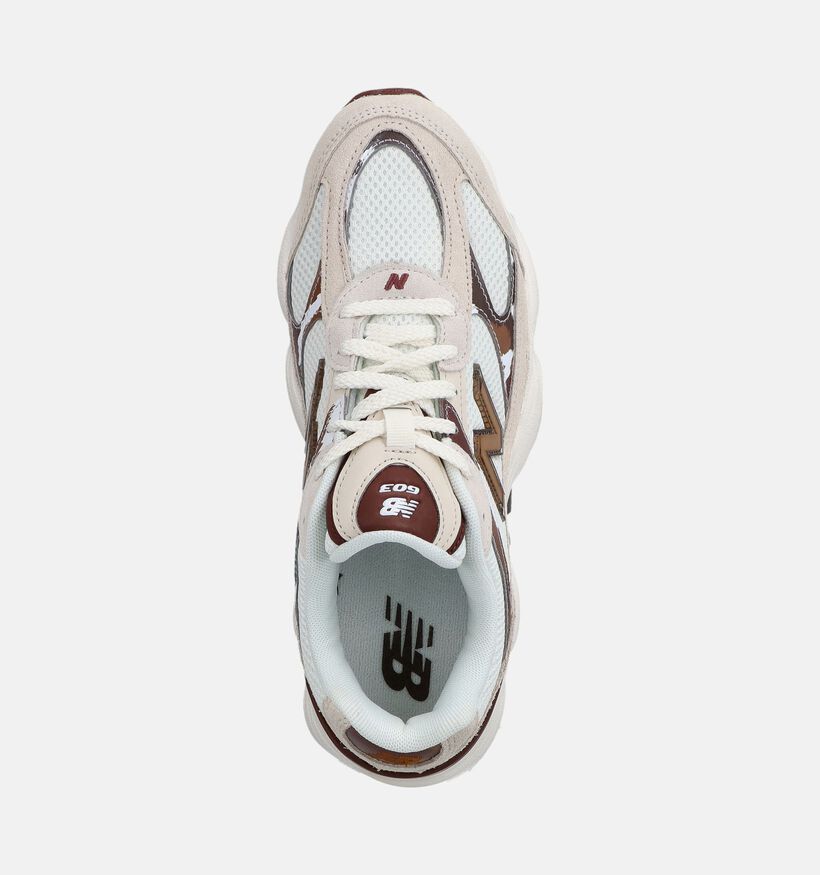 New Balance 603 Baskets Cow Print Detail en Blanc/Beige pour femmes (377223) - pour semelles orthop&eacute;diques