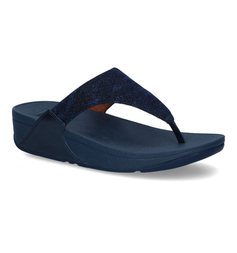 FitFlop Lulu Toe Post Geo Glitz Blauwe Teenslippers voor dames (313548)