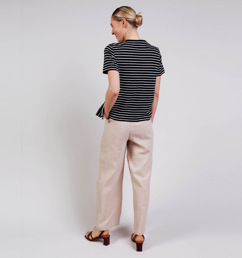 Vila Sinny Knot T-shirt en Noir/Blanc pour femmes (368123)