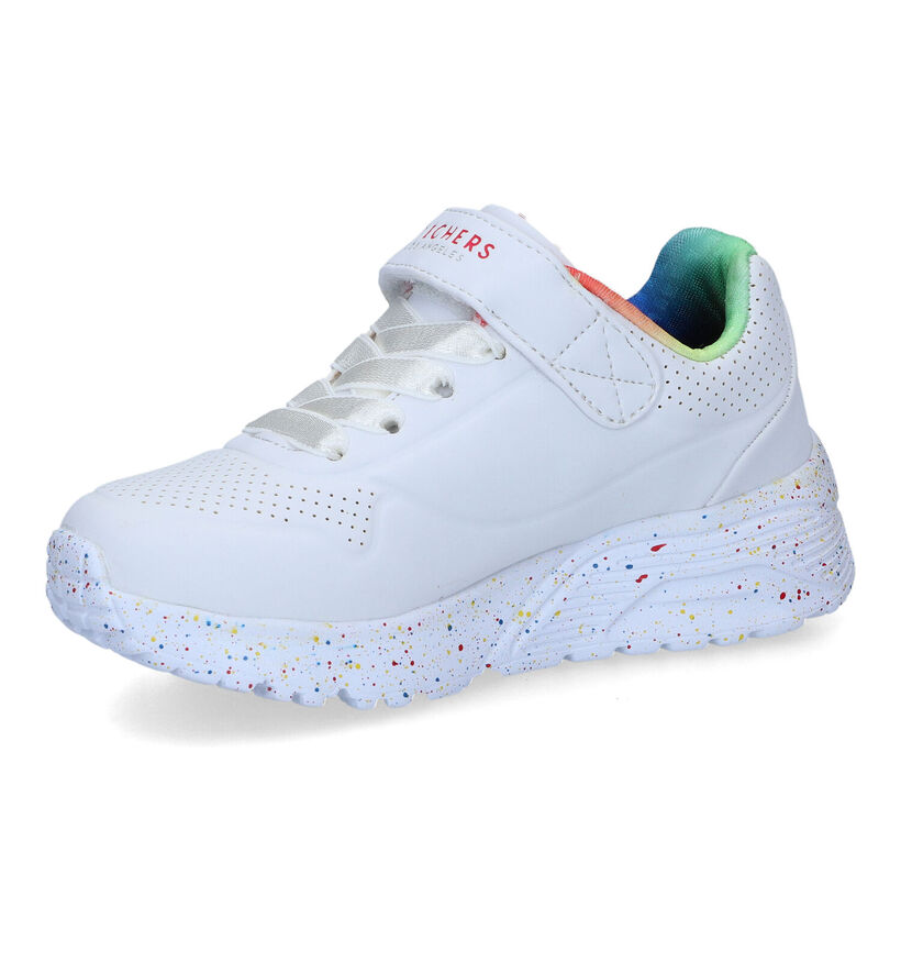 Skechers Uno Lite Rainbow Baskets en Blanc pour filles (318194)