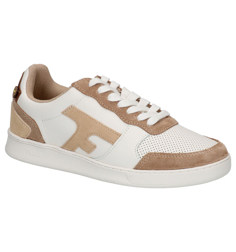 Faguo Hazel Witte Sneakers in kunstleer (288224)