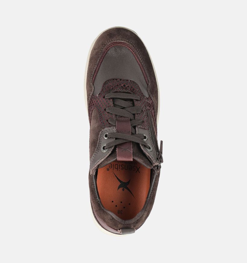 Xsensible Grenoble Bruine Schoenen met Veter en Rits voor dames (378996) - geschikt voor steunzolen