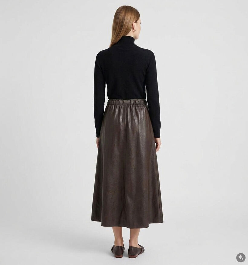 Desires Sheyla Donkerbruine Midi-Rok voor dames (379175)