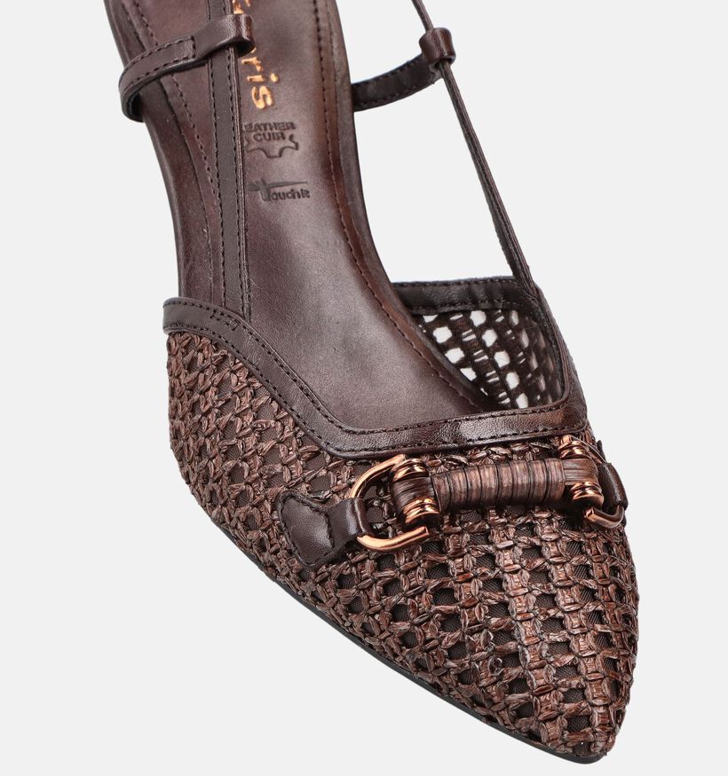 Tamaris Escarpins slingback en Brun fonc&eacute; pour femmes (367706)
