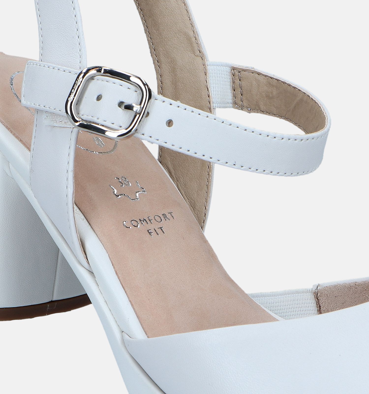 Witte sandalen blokhak cheap