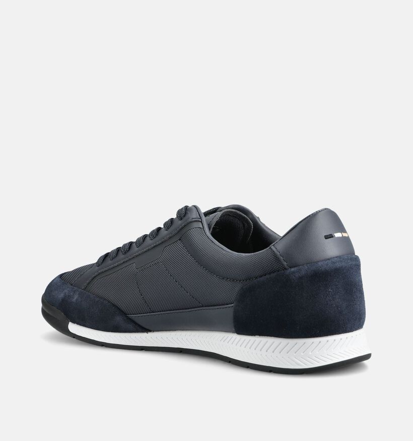 BOSS Nitan Donkerblauwe Chaussures plates en Bleu fonc&eacute; pour hommes (375713) - pour semelles orthop&eacute;diques