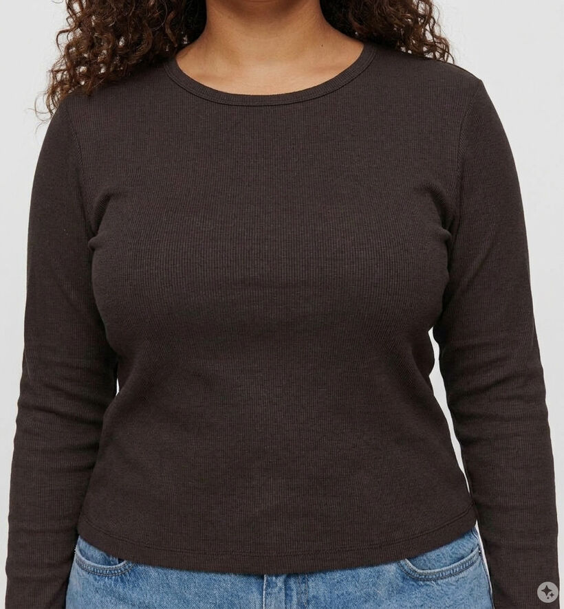 Vero Moda Curve Chloe Longsleeves en Marron pour femmes (381438)