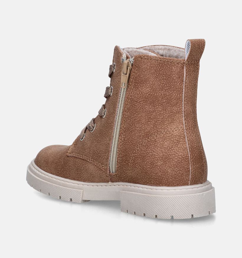 Milo & Mila Bottines robustes en Cognac pour filles (346930) - pour semelles orthopédiques