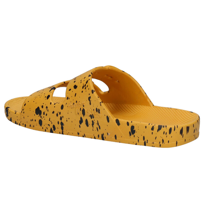 Freedom of Moses Mikado Splatter Gele Slippers in kunststof (284515)