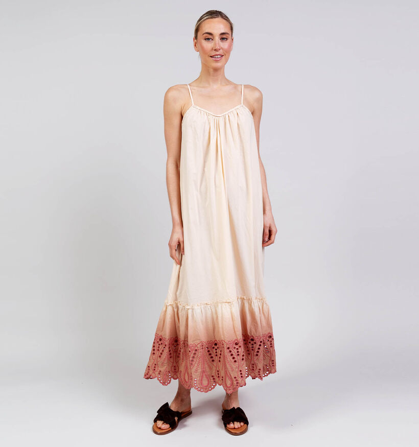 Rue Mazarine Playa Beige/Oudroze Lange Jurk voor dames (375870)