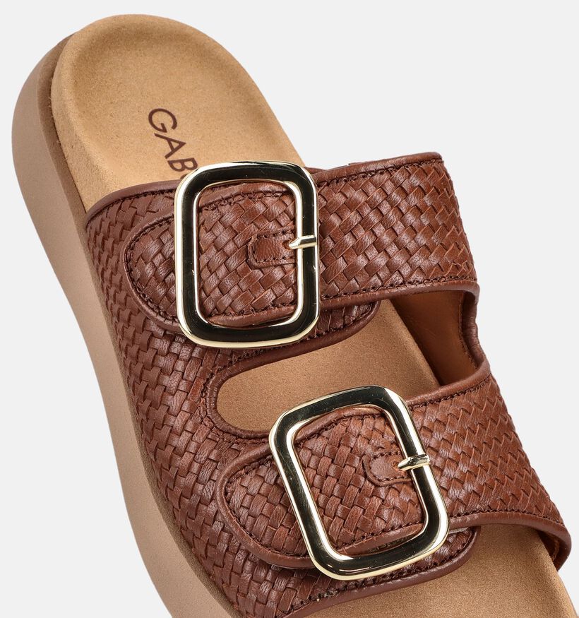 Best Fitting Nu-pieds plates en Cognac pour femmes (371216)