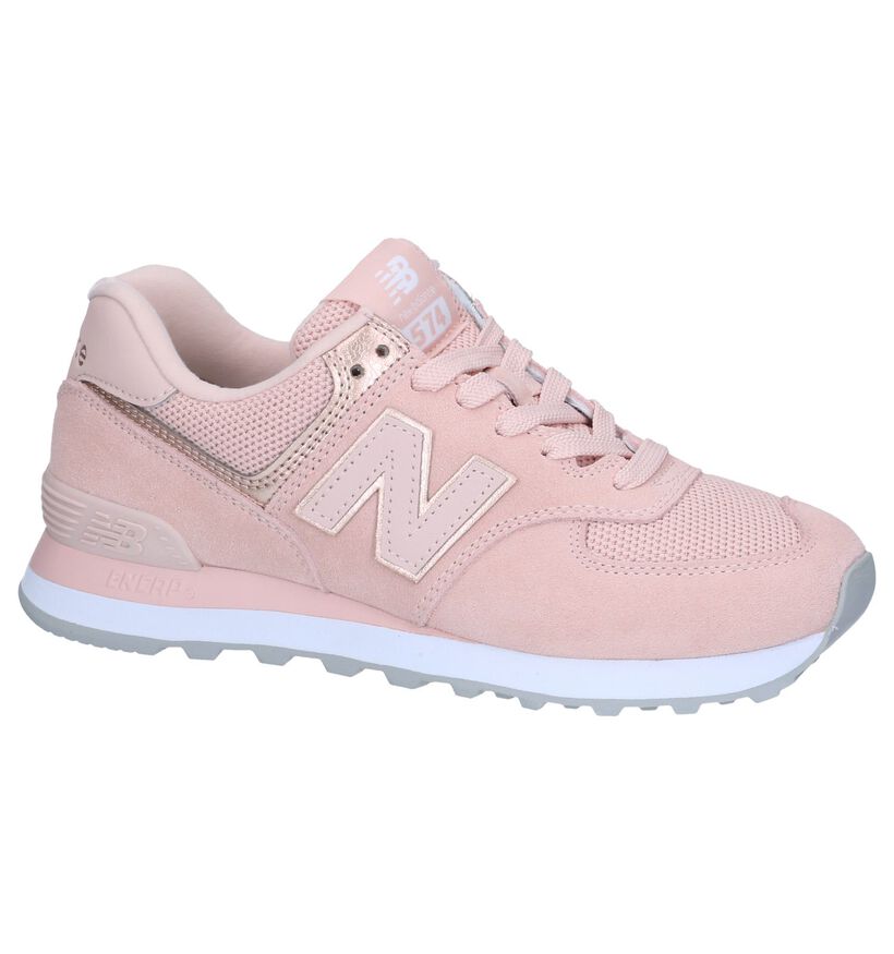 New Balance WL574 Roze Sneakers in daim (293644)