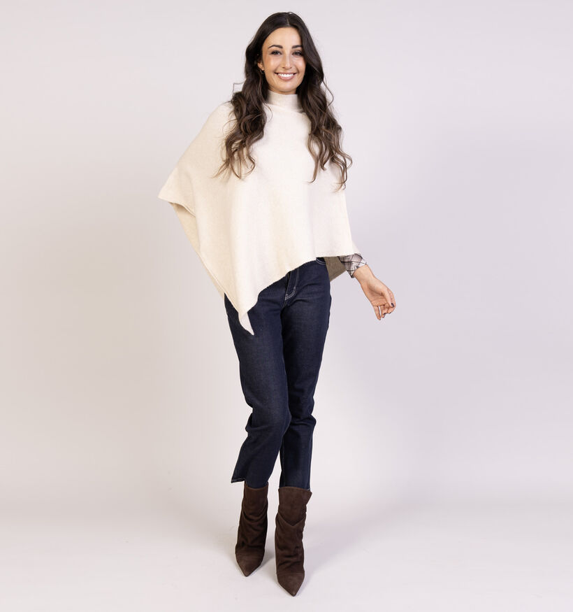 Pieces Fortuna Lichbeige Poncho voor dames (361129)
