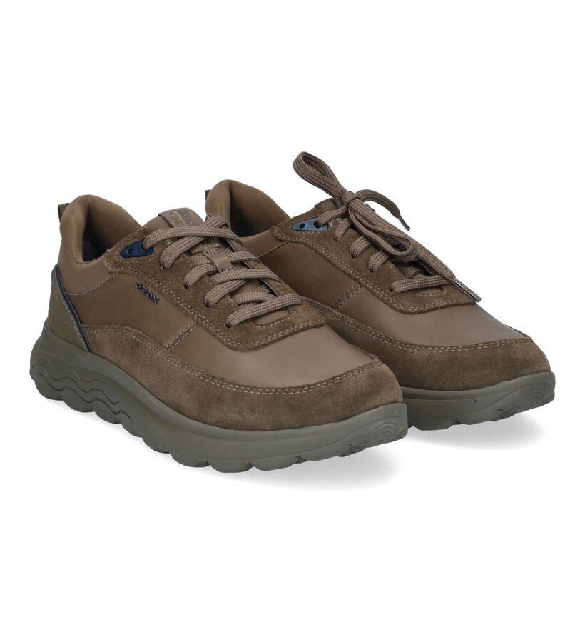 Geox Spherica Groene Veterschoenen voor heren (312685) - geschikt voor steunzolen