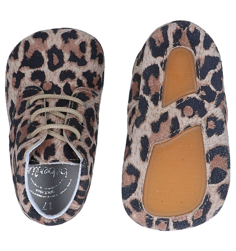Beberlis Chaussons Bébé en Beige Leopard en cuir (281141)
