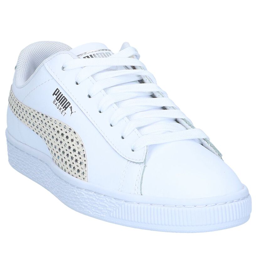 Witte Sneakers Puma Basket Chameleon in leer (239517)