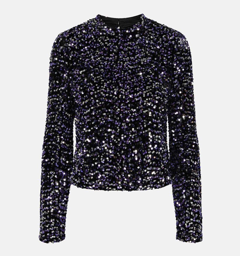 Pieces Kam Zwarte Glitter Blouse voor dames (333231)