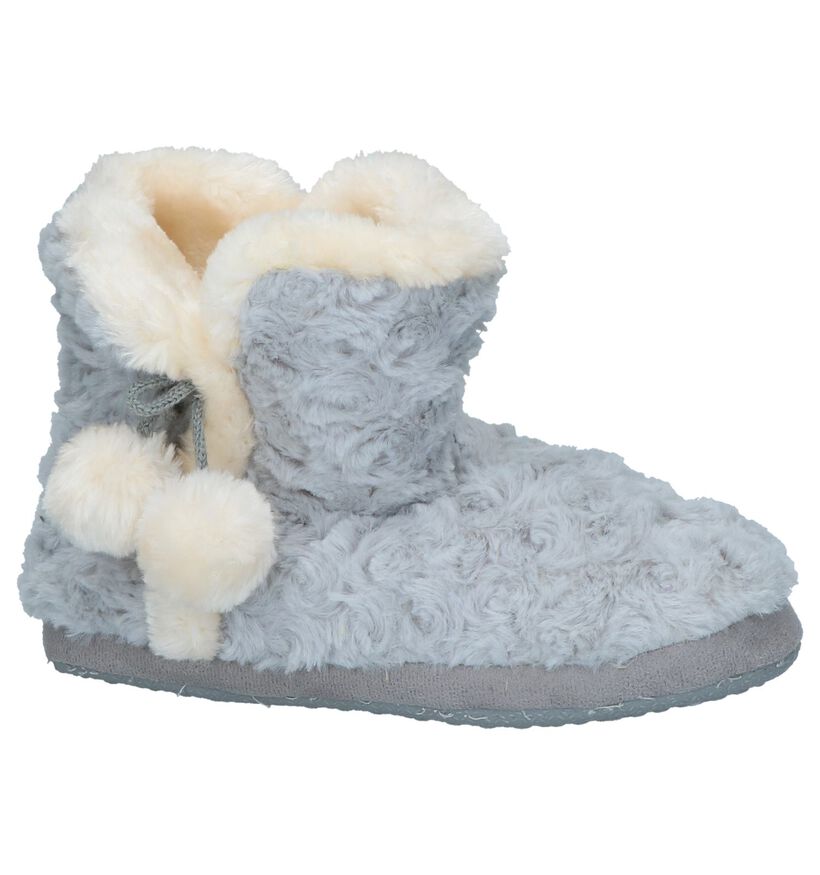 Youh! Pantoufles fermées en Gris clair en faux fur (232378)