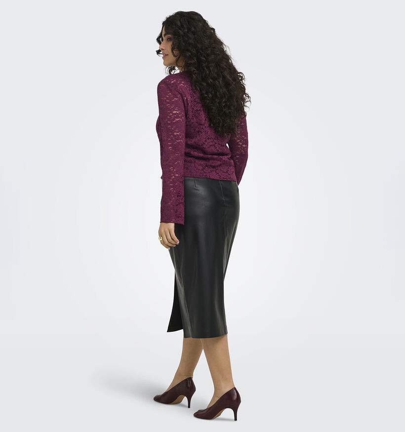 ONLY Carmakoma Nikka Longsleeve en Bordeaux pour femmes (381907)