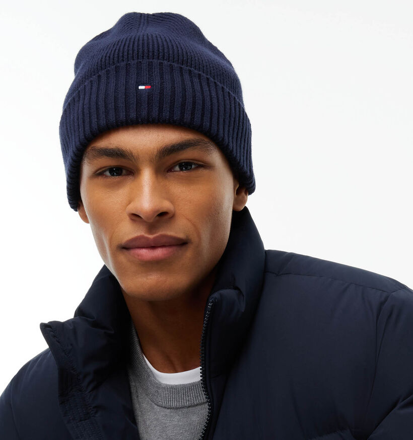 Tommy Hilfiger Flag Pima  Bonnet en Bleu fonc&eacute; pour hommes (379520)