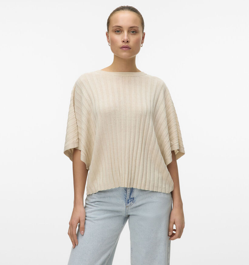 Vero Moda Barbados Beige Trui met V-rug voor dames (353132)