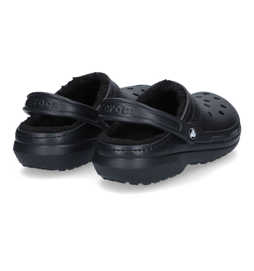 Crocs Classic Fuzz-lined Clog Zwarte Slippers voor dames (298589)