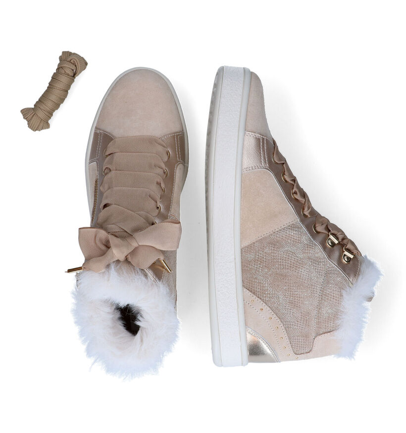 Geox Leelu Beige Sneakers in kunstleer (316137)