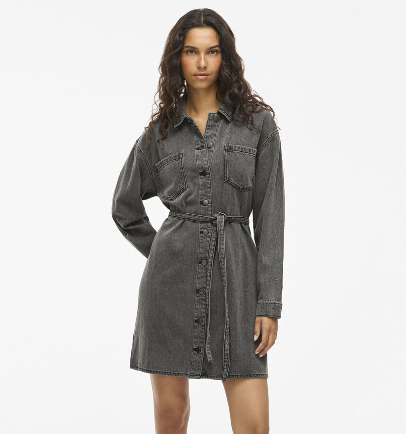 Vila Kiki Denim Robe chemise en Gris pour femmes (361314)