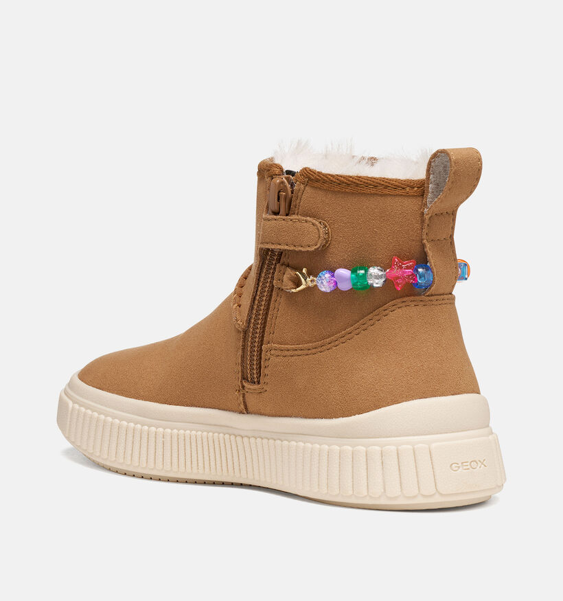 Geox Laquinny Camel Enkellaarzen met Rits voor meisjes (377742) - geschikt voor steunzolen