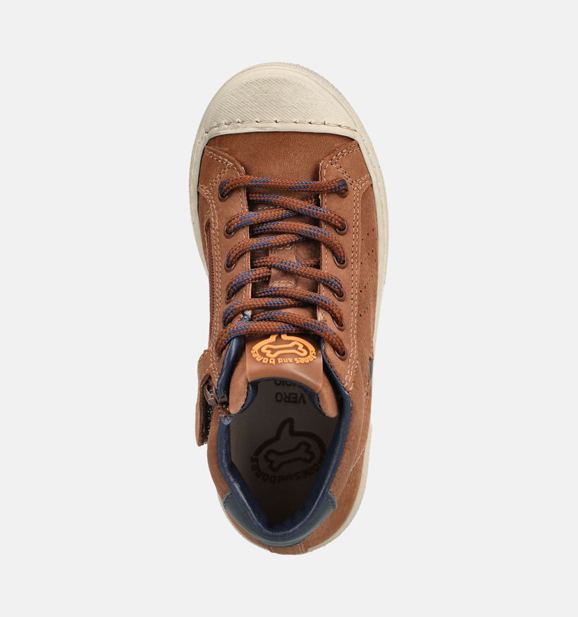 STONES and BONES Robbi Chaussures &agrave; lacets en Cognac pour gar&ccedil;ons (378205) - pour semelles orthop&eacute;diques