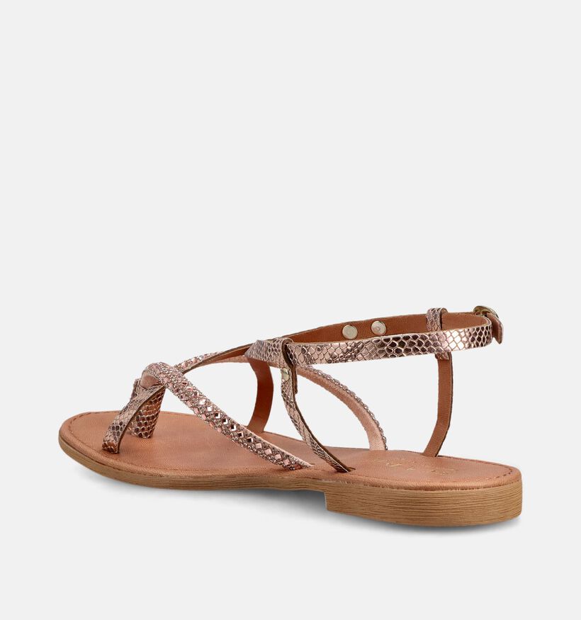 Scapa Bronzen Platte Sandalen voor dames (373293)
