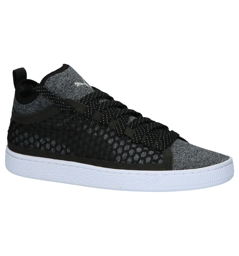 Hoge Sportieve Sneaker Puma Basket Classic Zwart in stof (199504)