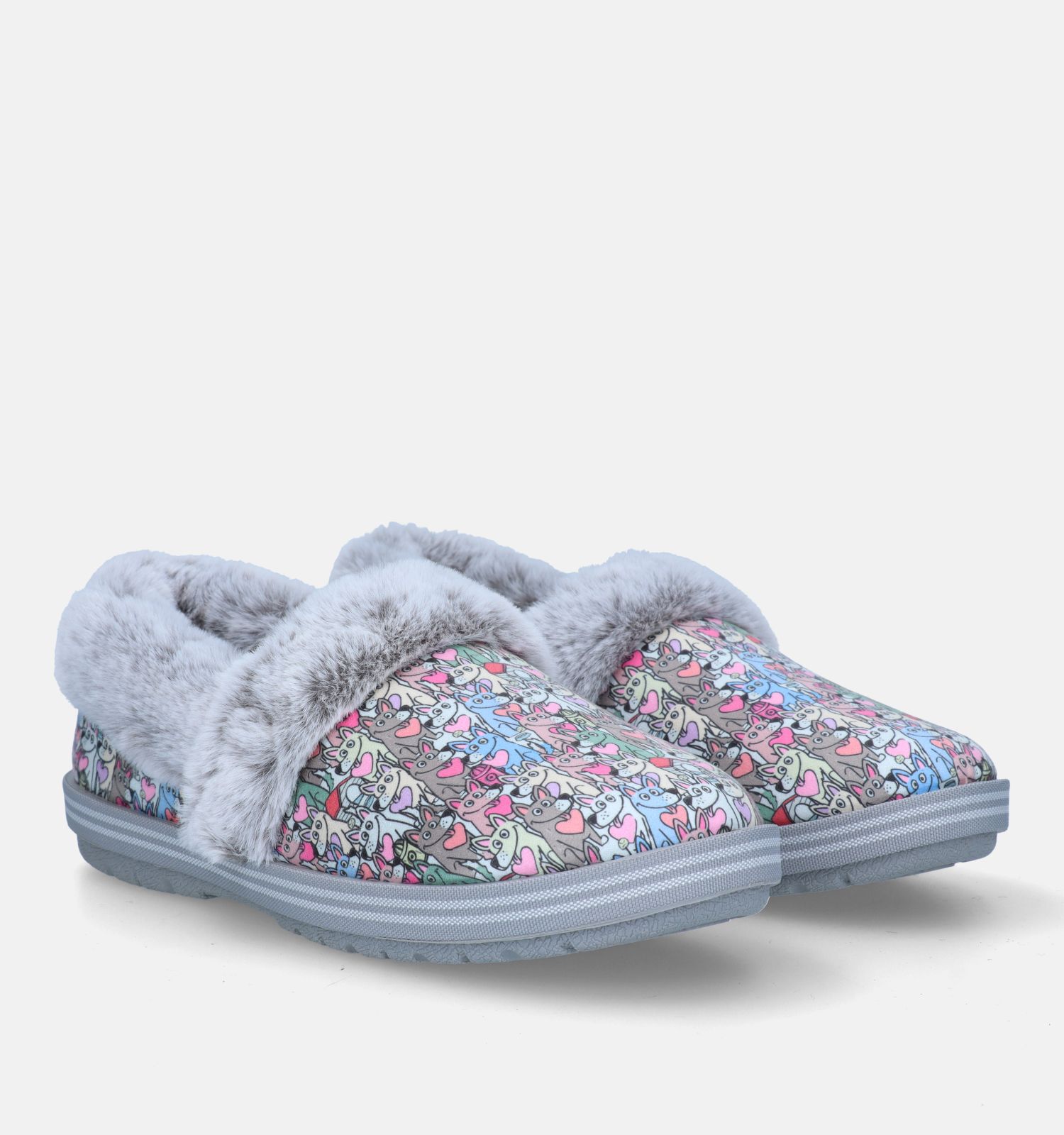 Skechers Bobs Too Cozy Paws Forever Grijze Pantoffels Dames