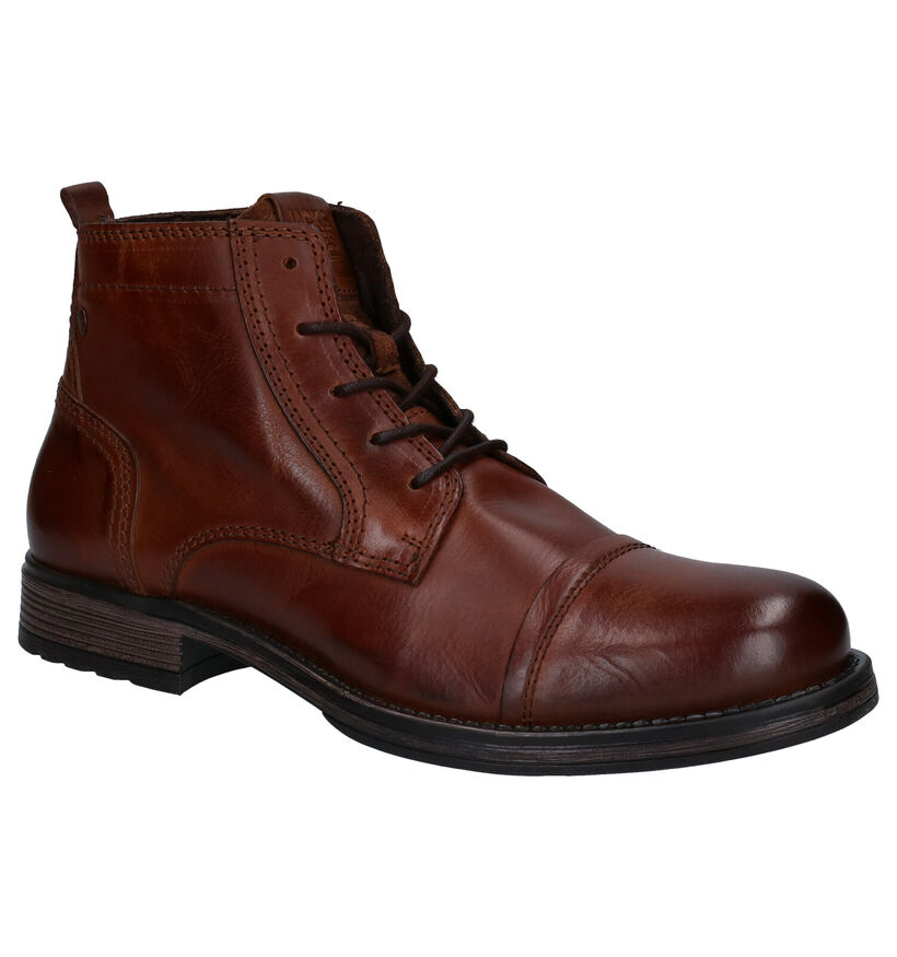 Jack&Jones Russel Mid Cognac Geklede Hoge Schoenen in leer (276417)