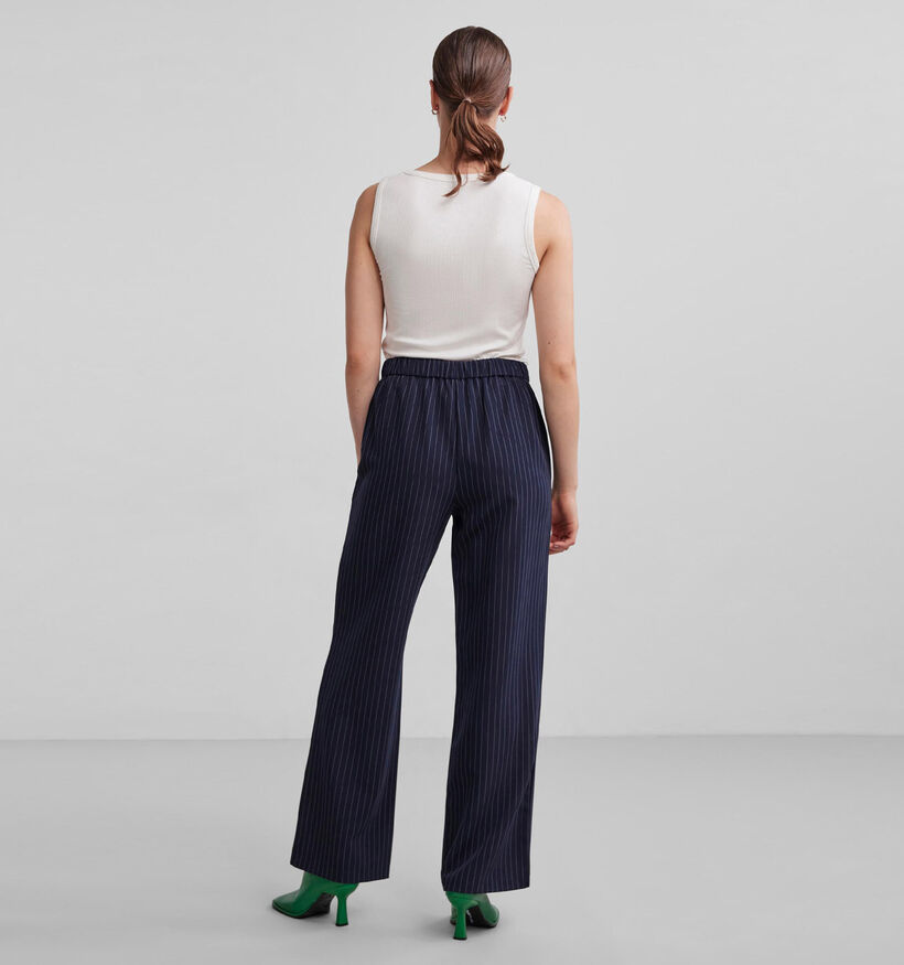 Pieces Bossy Pantalon rayé en Bleu pour femmes (337709)