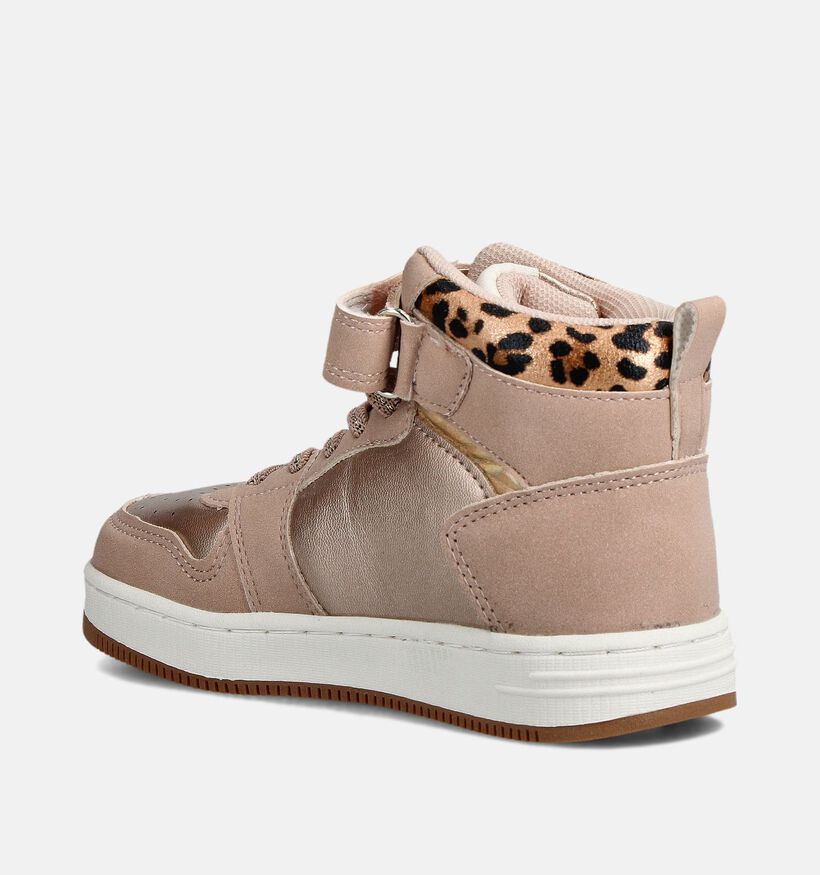 Milo & Mila Baskets hautes Leopard en Rose pour filles (379103)